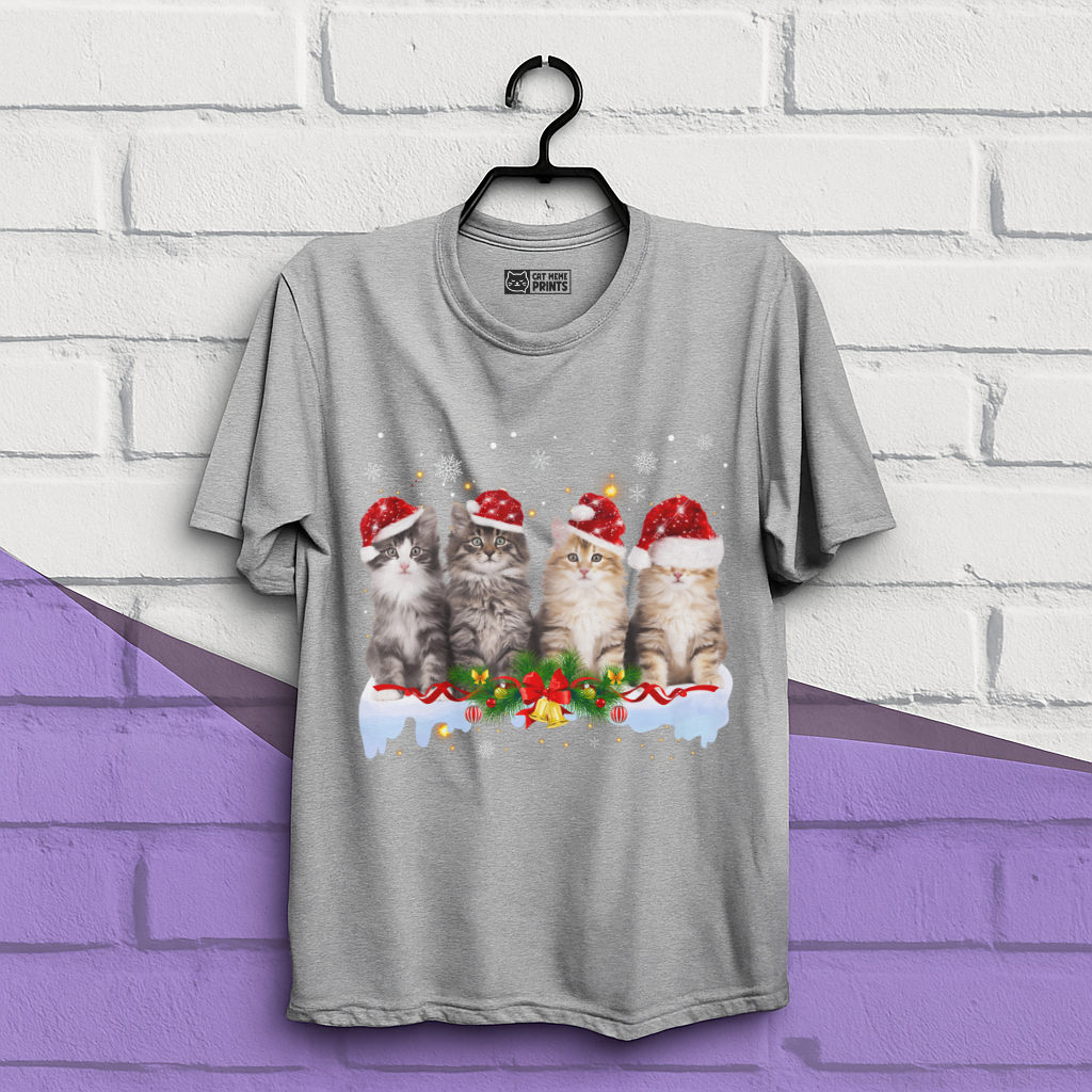 Cat Christmas Light Santa T-Shirt