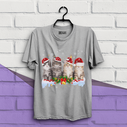Cat Christmas Light Santa T-Shirt