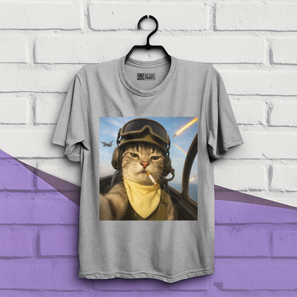 Pilot Cat Selfie Meme T-Shirt