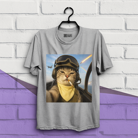 Pilot Cat Selfie Meme T-Shirt