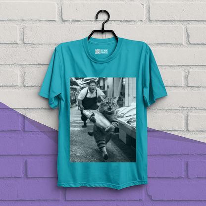 Cat Steals Fish Market T-Shirt