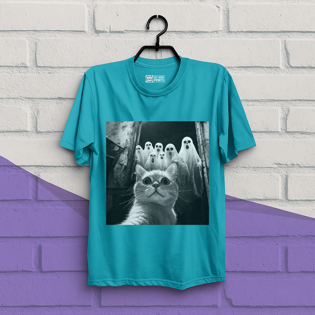 Cat Selfie With Ghosts T-Shirt