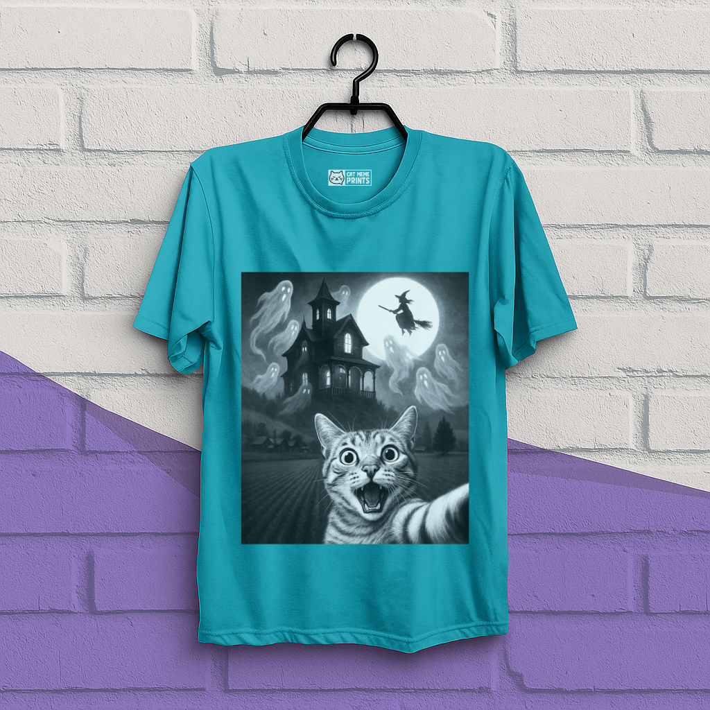 Cat Selfie with Skeleton T-Shirt