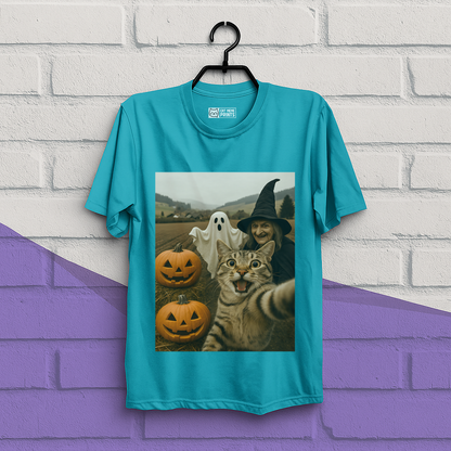 Cat Selfie with Witch & Ghost T-Shirt