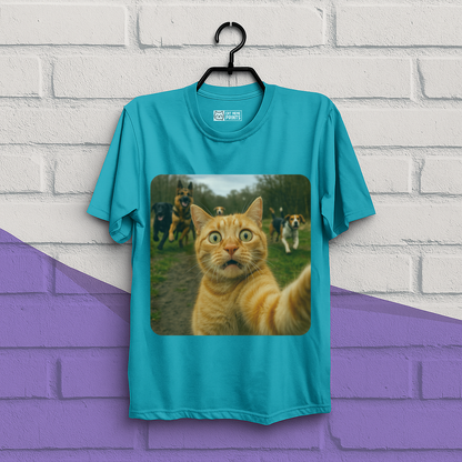 Cat Selfie With Dogs Cat Meme T-Shirt