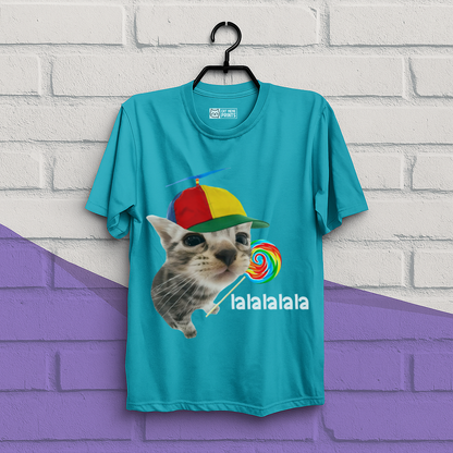 Cat With Lollipop lalala Cat Meme T-Shirt