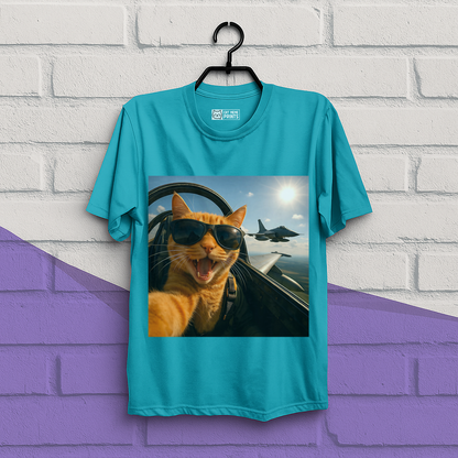 Cat Selfie Jet Airplane T-Shirt