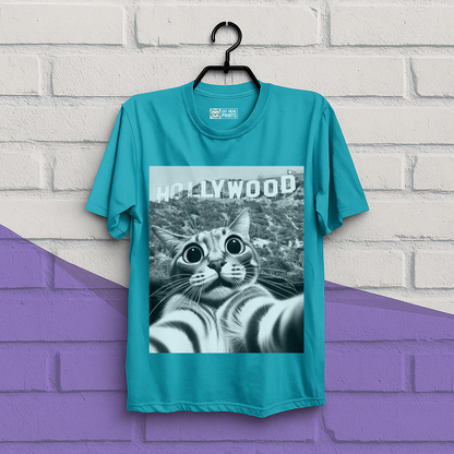 Cat taking Selfie With Hollywood Sign T-Shirt