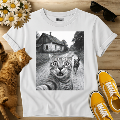 Cat Selfie With Dog T-Shirt