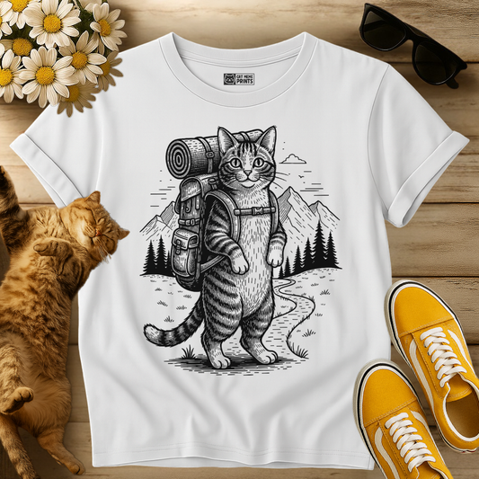 Hiking Cat Adventure Backpacking T-Shirt