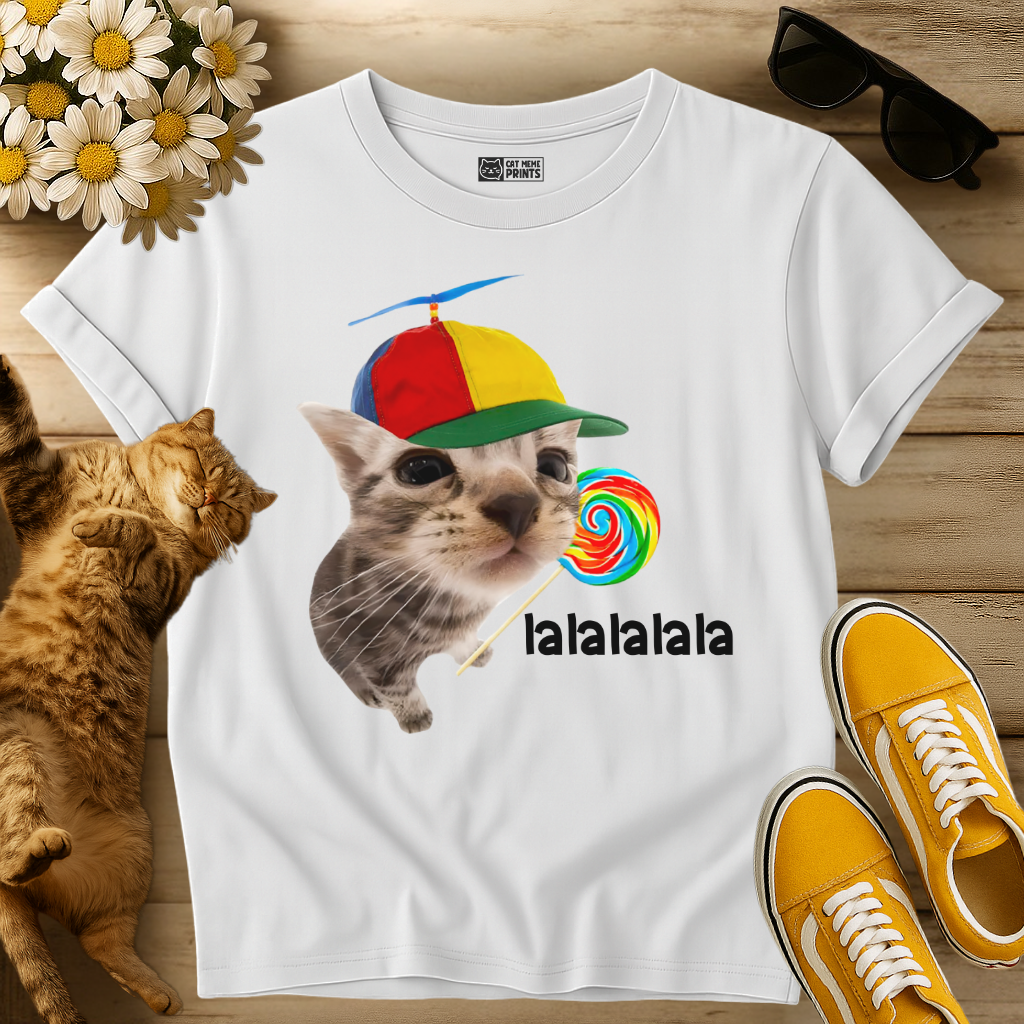 Cat With Lollipop lalala T-Shirt