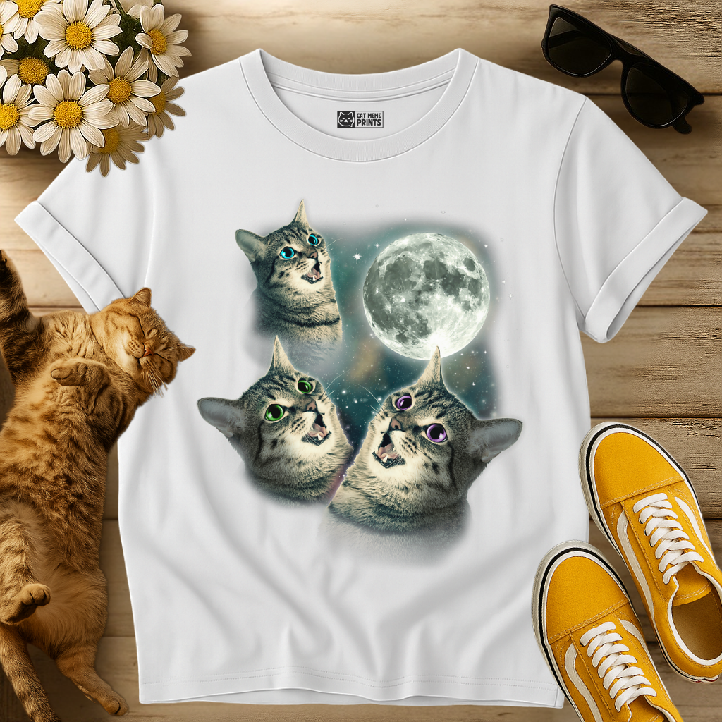 Three Cat Moon 3 Wolfs T-Shirt