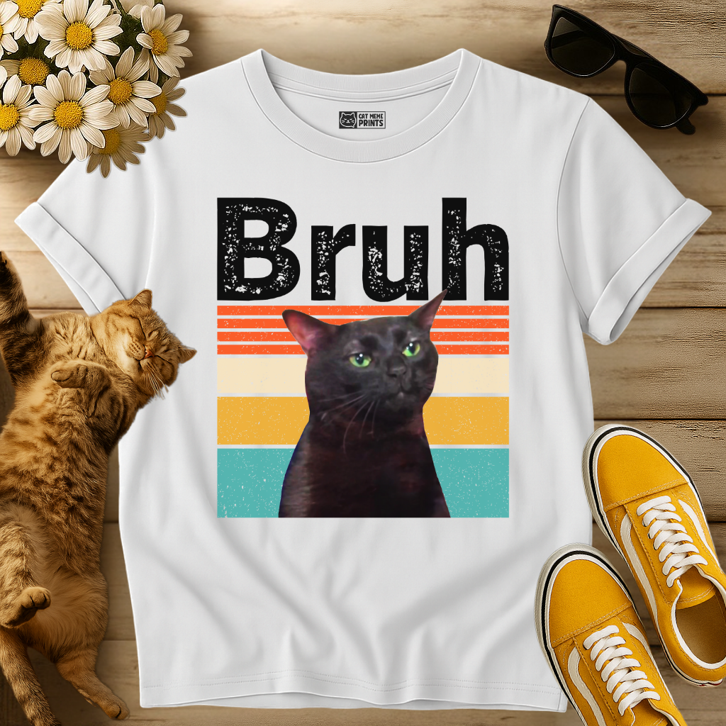Bruh Cat Meme Vintage T-Shirt