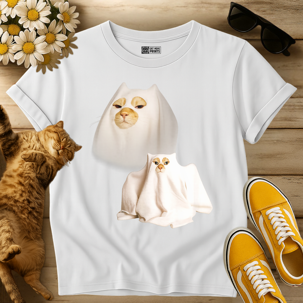 Ghost Cat Halloween T-Shirt