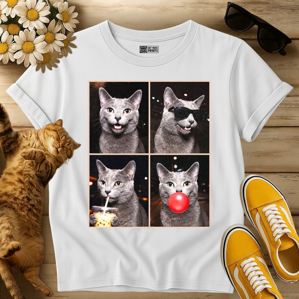 Russian Blue Cat Photo Booth T-Shirt