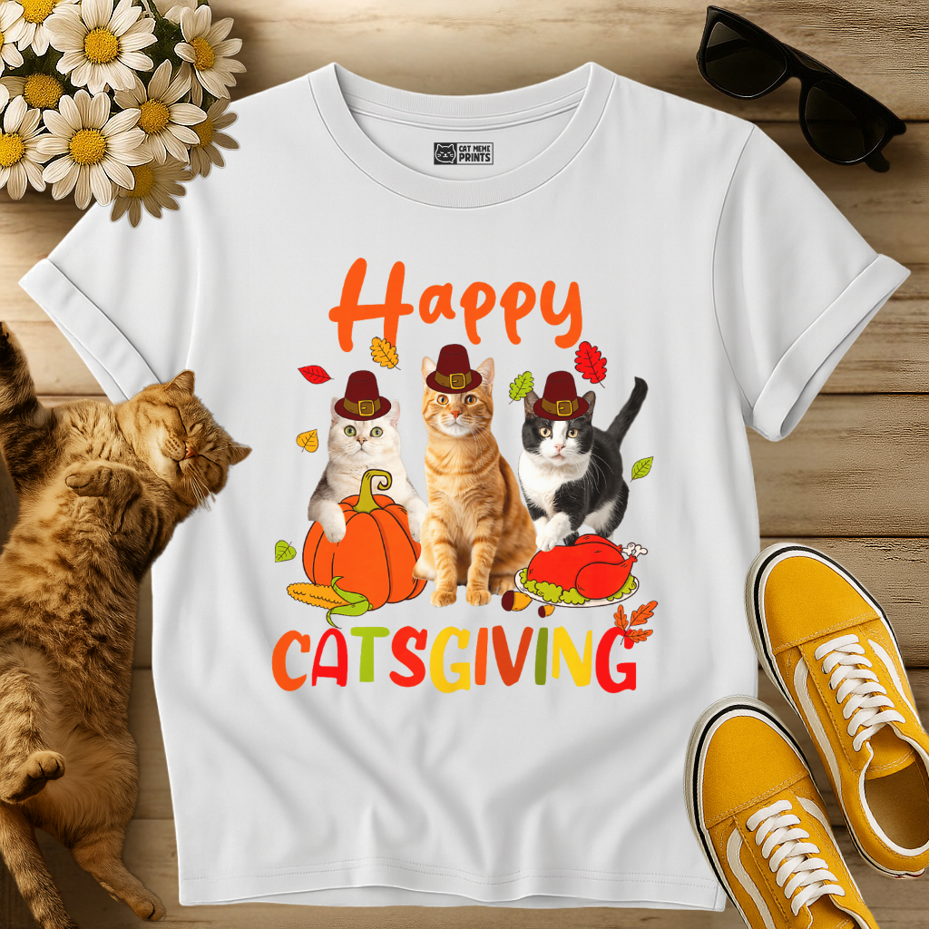 Happy Catsgiving fall Thanksgiving T-Shirt
