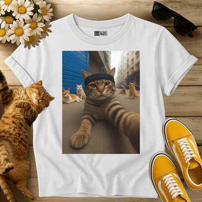 Gangster Cat Selfie with Street Cats T-Shirt