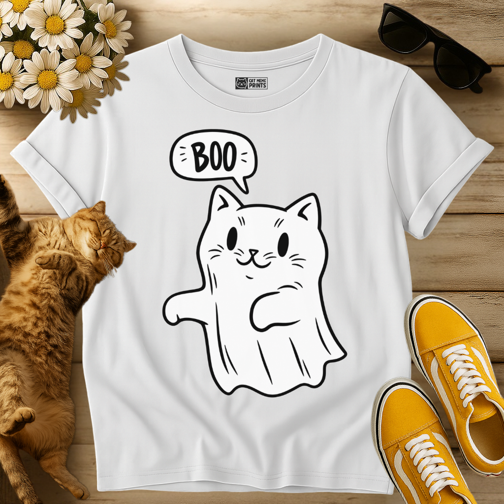 Ghost Cat Boo T-Shirt
