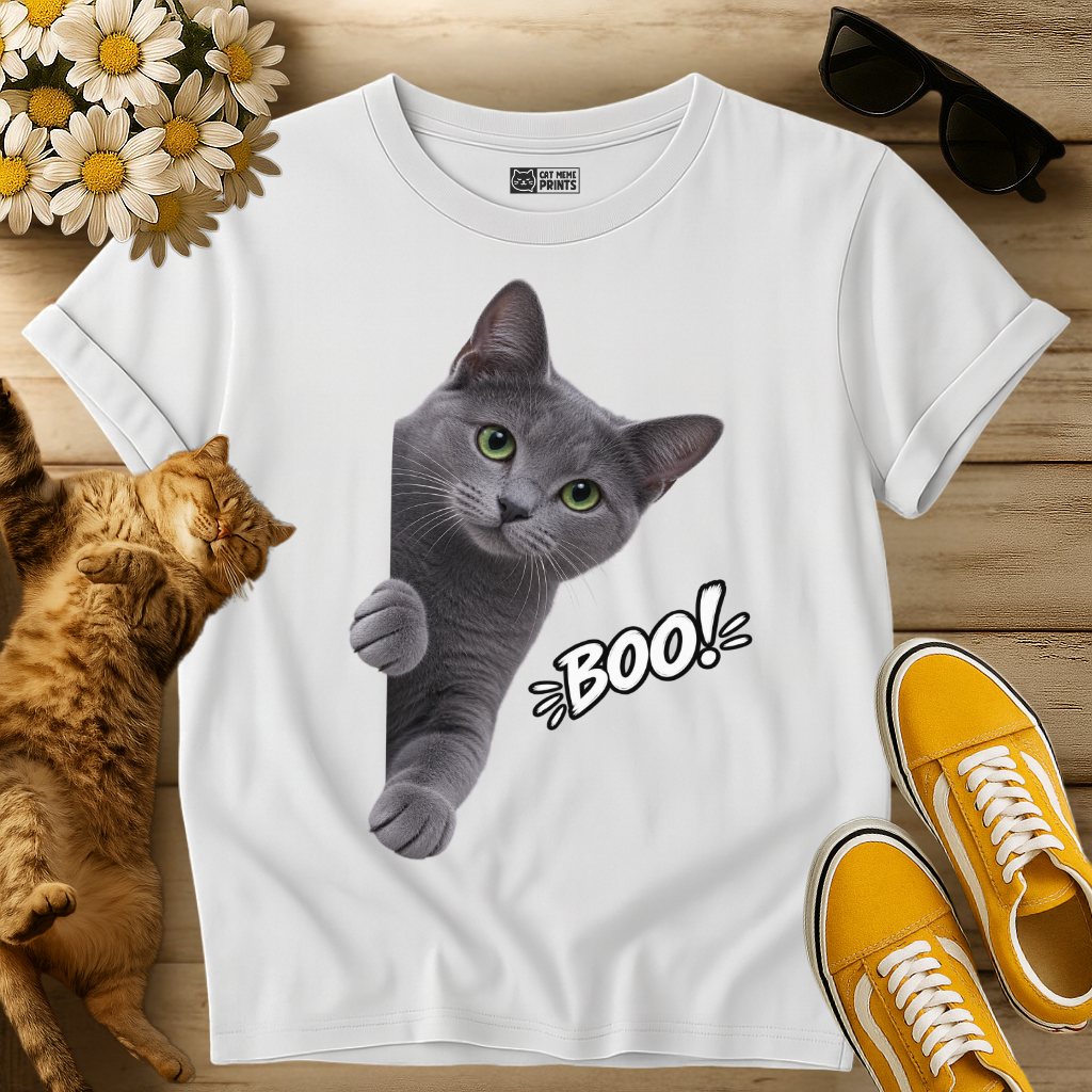 Blue Russian Cat Boo T-Shirt