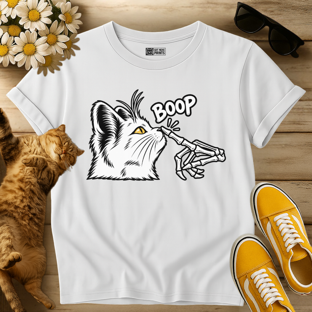Cat Skeleton Hand Boop T-Shirt