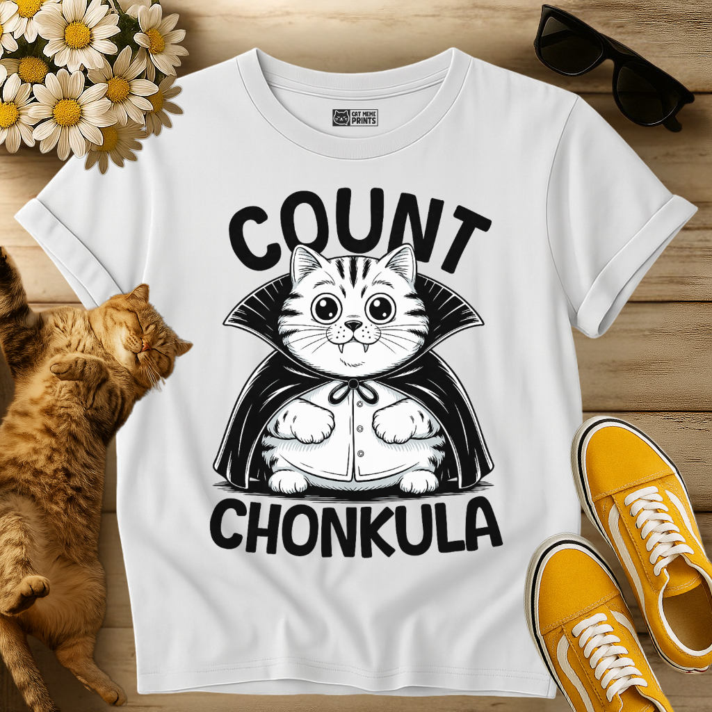 Vampire Cat Count Chonkula T-Shirt