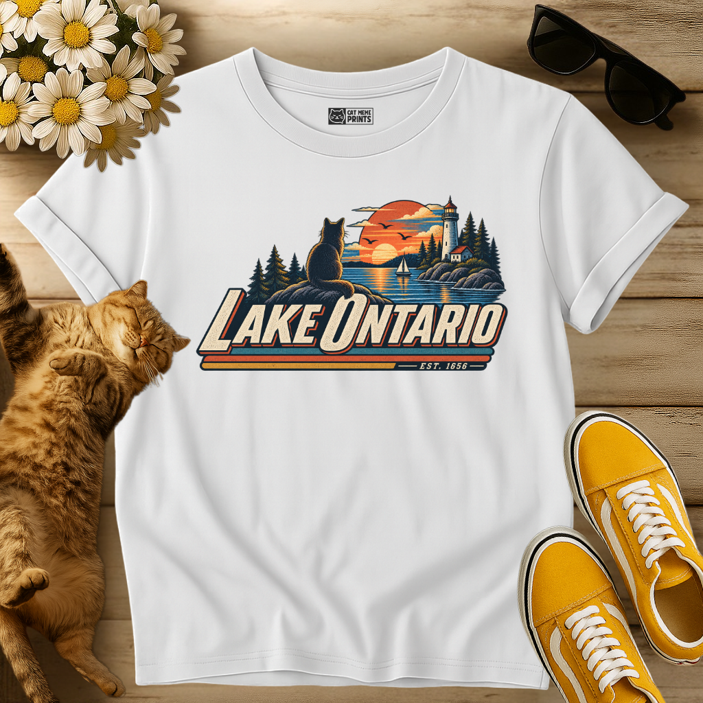 Lake Ontario Vintage Cat T-Shirt
