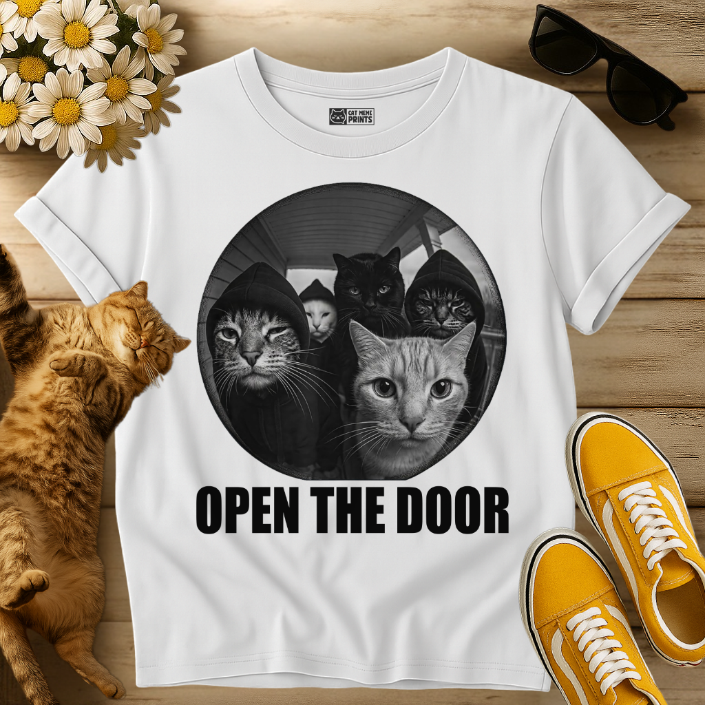 Cat Gang Open The Door T-Shirt