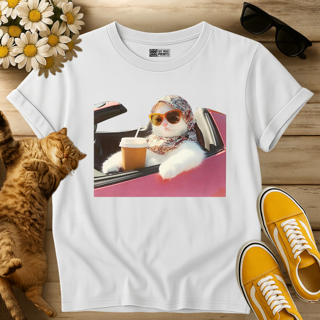 Cat Driving Meme T-Shirt