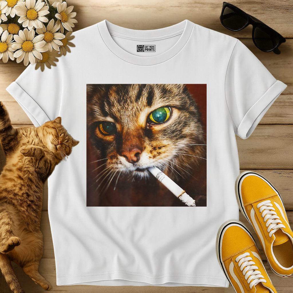 Cat Smoking Selfie T-Shirt