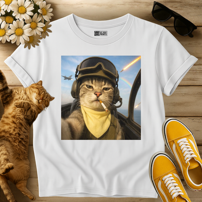 Pilot Cat Selfie T-Shirt