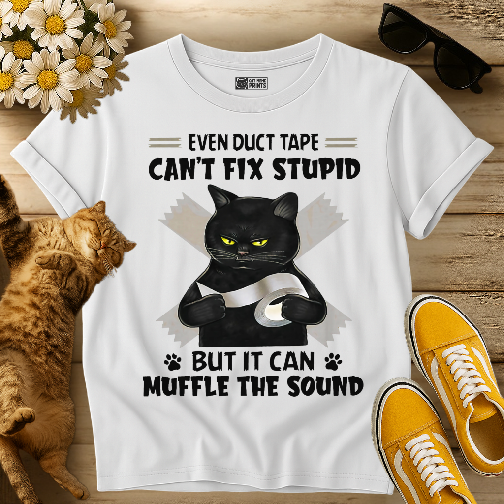 Even Duct Tape Can't Fix Stupid Cat T-Shirt