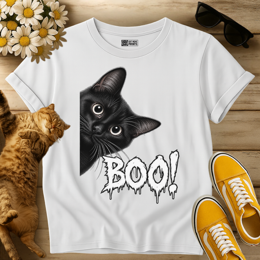 Black Cat Boo T-Shirt