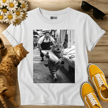 Cat Steals Fish Market T-Shirt