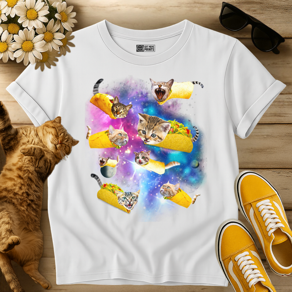 Taco Cat Space Galaxy T-Shirt