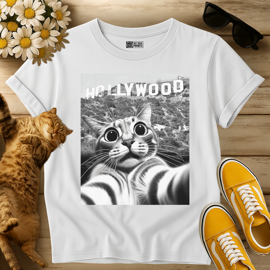 Cat Selfie With Hollywood Sign T-Shirt