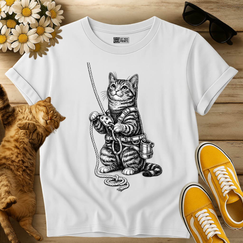 Rappelling Cat Climber T-Shirt