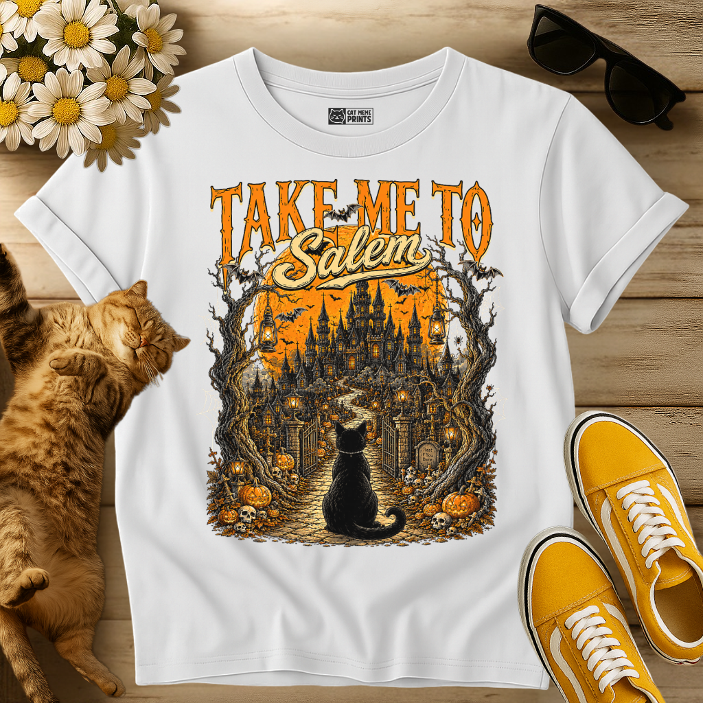 Take Me to Salem Witch Cat T-Shirt