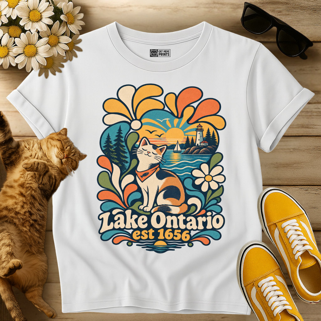 Groovy Lake Ontario Cat T-Shirt