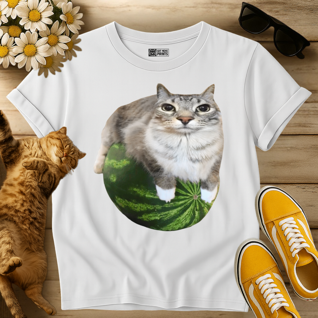 Watermelon Cat Meme T-Shirt