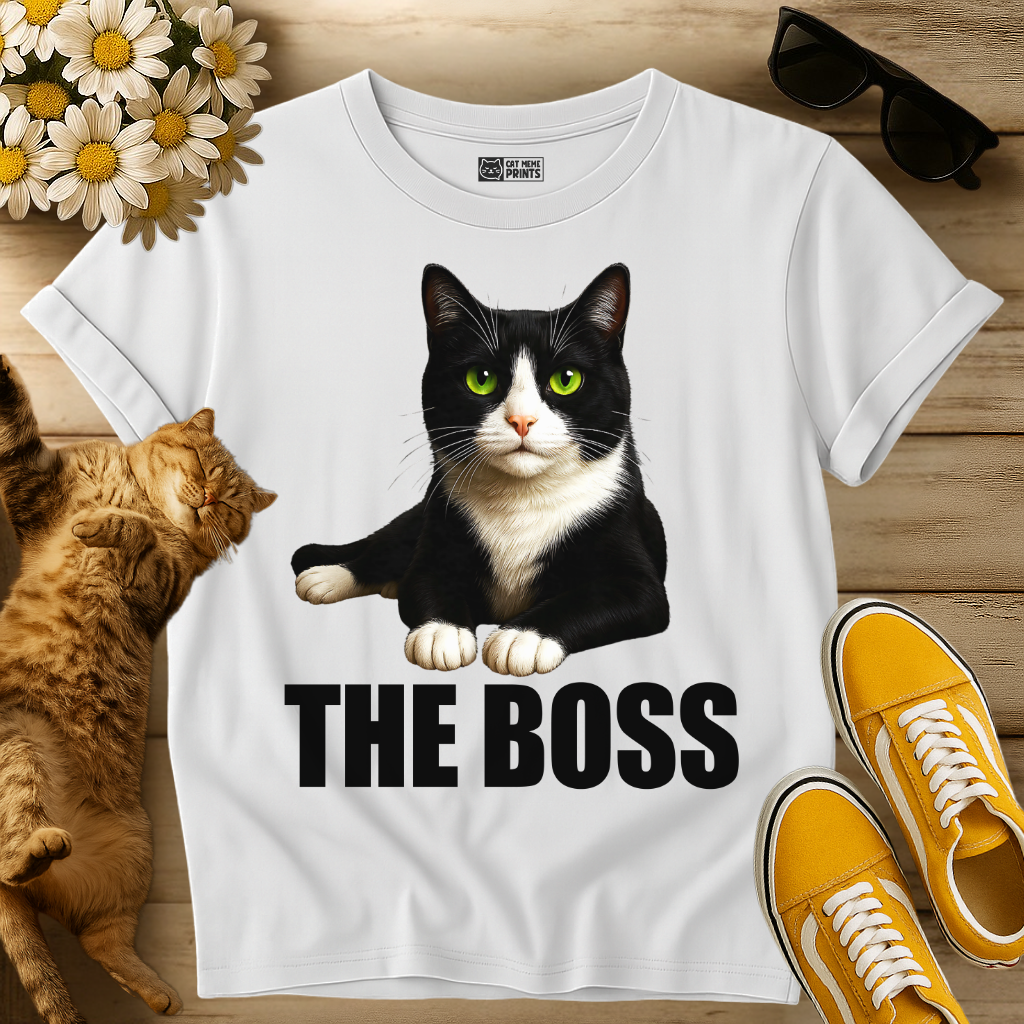 Tuxedo Cat is The Boss T-Shirt